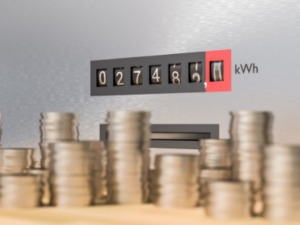 Split Meters for Granny Flats Sydney - image of stacks of gold coins in front of kWh energy counter - call Premier Granny Flats today